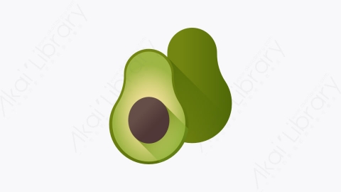 图片素材-004-鳄梨avocado扁平卡通烹饪元素图标