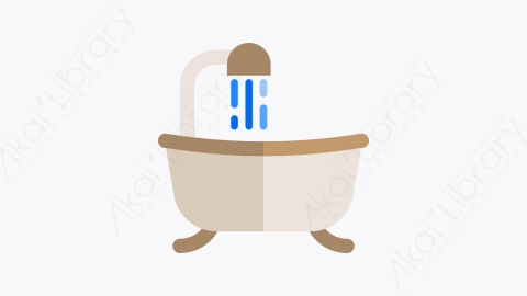 图片素材-004-浴缸bathtub扁平卡通家具和家用元素图标