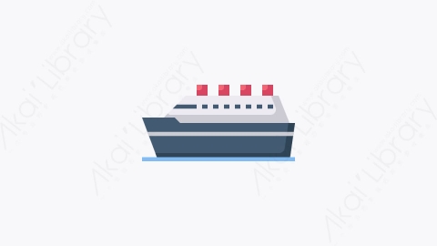 图片素材-004-大船big_ship扁平卡通交通图标