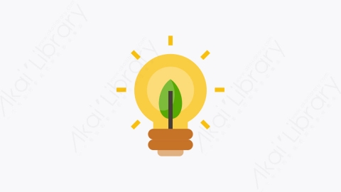 图片素材-004-节能灯eco_light扁平卡通生态元素图标
