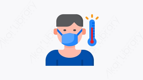 图片素材-004-高温high_temperature扁平卡通电晕病毒元素图标