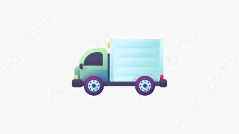 图片素材-004-微型卡车mini_truck扁平卡通交通元素图标