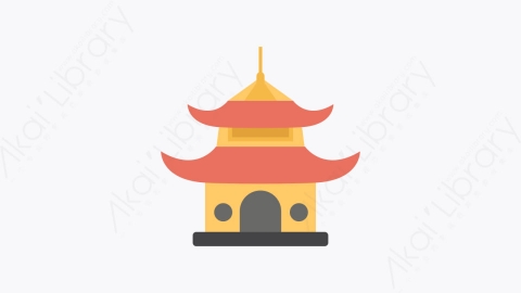 图片素材-004-宝塔pagoda扁平卡通城市地图元素图标
