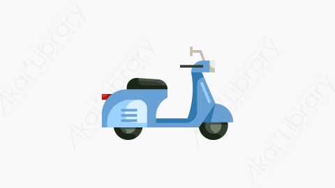 图片素材-004-滑板车scooter扁平卡通交通工具元素图标