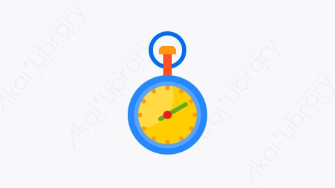 图片素材-004-秒表stopwatch扁平卡通时间时钟钟表元素图标
