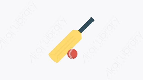 图片素材-0046-板球cricket卡通扁平体育运动活动元素图标