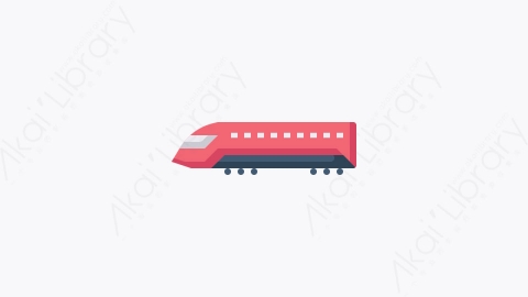 图片素材-005-动车组bullet_train扁平卡通交通图标