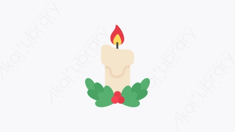图片素材-005-蜡烛candle扁平卡通圣诞节元素图标