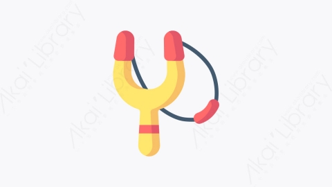 图片素材-005-弹射器catapult扁平卡通玩具元素图标