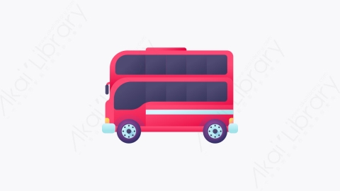 图片素材-005-双层巴士double_decker_bus扁平卡通交通元素图标