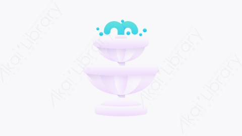 图片素材-005-喷泉fountain扁平卡通城市元素图标