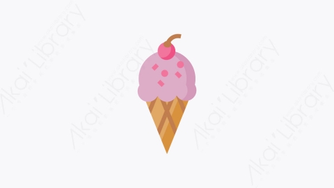 图片素材-005-冰淇淋筒ice_cream_cone扁平卡通面包店元素图标