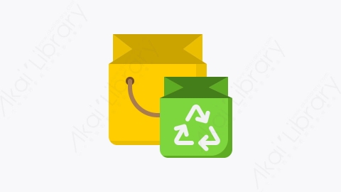 图片素材-005-回收袋recycle_bag扁平卡通回收站元素图标