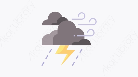 图片素材-005-暴风雨stormy扁平卡通天气元素图标
