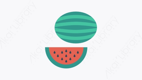 图片素材-005-1西瓜watermelon扁平卡通食物餐饮元素图标