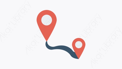 图片素材-0056-线路-9route卡通扁平地图和导航元素图标
