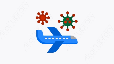 图片素材-006-飞机airplane扁平卡通电晕病毒元素图标