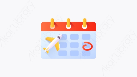 图片素材-006-日历calendar扁平卡通机场元素图标
