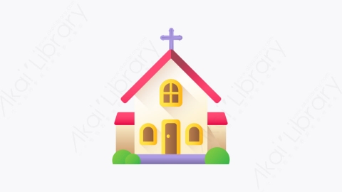 图片素材-006-教堂church扁平卡通复活节元素图标