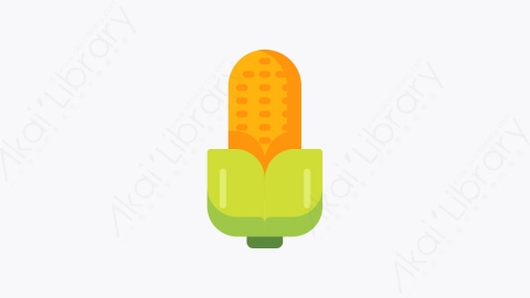 图片素材-006-玉米corn扁平卡通秋天的元素图标