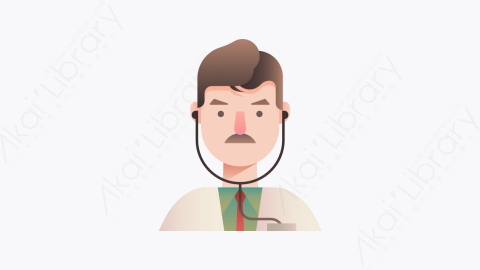 图片素材-006-医生doctor扁平卡通人物头像图标
