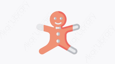 图片素材-006-姜饼gingerbread扁平卡通冬季元素图标