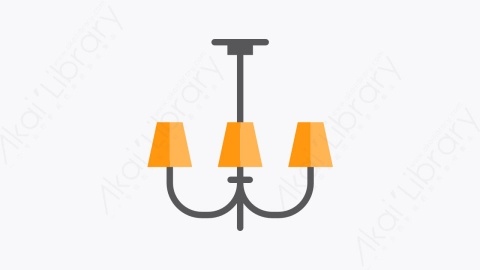图片素材-006-吊灯-3lamp扁平卡通灯光元素图标