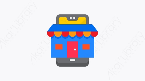 图片素材-006-网上商店online_shop扁平卡通智能手机技术元素图标