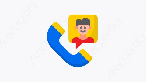 图片素材-006-电话phone_call扁平卡通帮助和支持元素图标