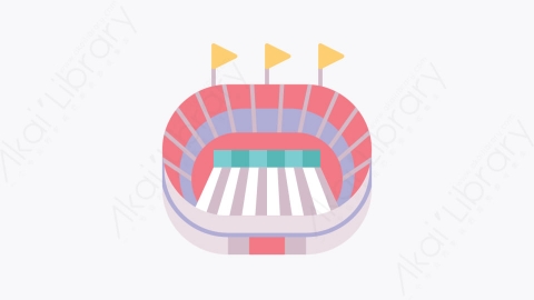 图片素材-006-体育场stadium扁平卡通足球元素图标