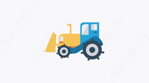 图片素材-006-拖拉机-4tractor扁平卡通交通工具图标元素
