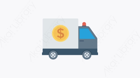 图片素材-006-卡车truck扁平卡通银行和金融财经业图标元素