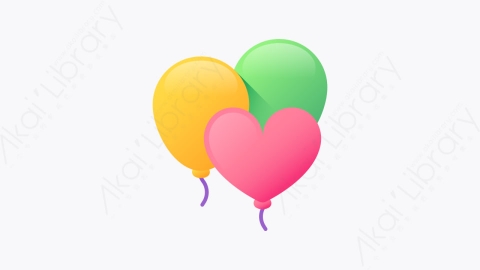 图片素材-007-气球balloons扁平卡通生日元素图标