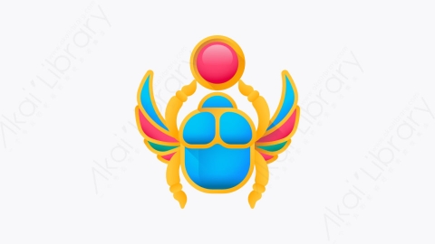图片素材-007-甲虫beetle扁平卡通埃及元素图标