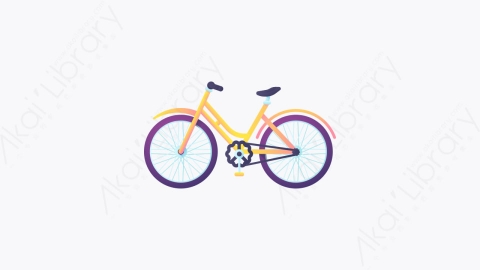 图片素材-007-自行车bicycle扁平卡通交通元素图标