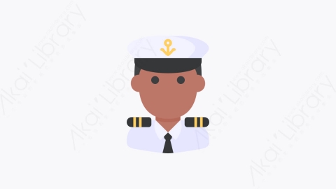 图片素材-007-船长captain扁平卡通海洋沙滩元素图标