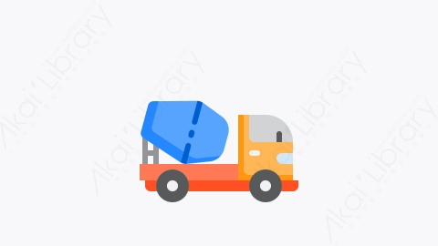 图片素材-007-混凝土搅拌机concrete_mixer扁平卡通施工元素图标
