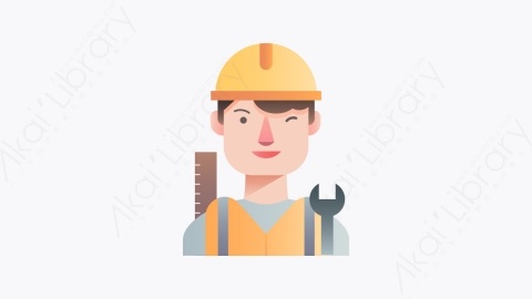 图片素材-007-工程师engineer扁平卡通人物头像图标