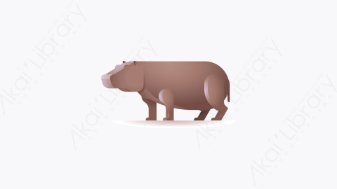 图片素材-007-河马hippopotamus卡通动物元素图标