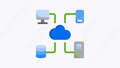 图片素材-008-云端设备共享cloud扁平卡通数据和网络管理元素图标