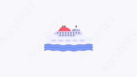 图片素材-008-巡洋舰cruiser扁平卡通海洋沙滩元素图标