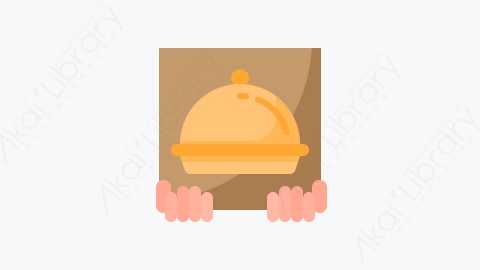 图片素材-008-送货箱delivery_box扁平卡通食物交付元素图标