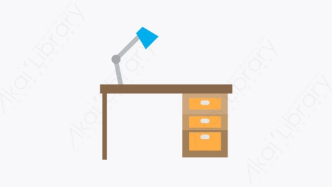 图片素材-008-办公桌desk扁平卡通家用元素图标