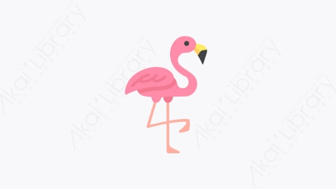 图片素材-008-火烈鸟flamingo扁平卡通夏季元素图标