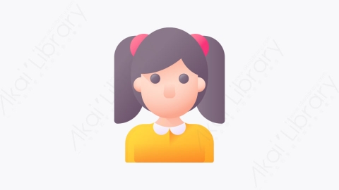 图片素材-008-女孩girl扁平卡通生日元素图标