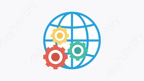 图片素材-008-全球-1global扁平卡通网络市场营销SEO和营销图标元素