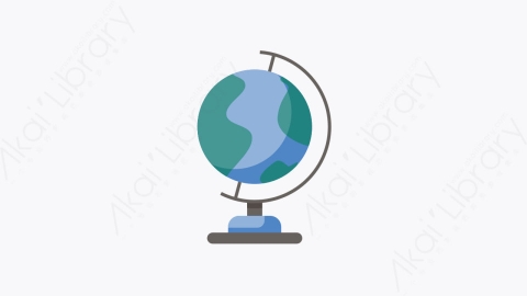 图片素材-008-地球仪globe扁平卡通教育元素图标