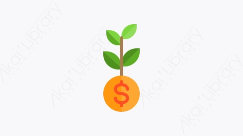 图片素材-008-增长growth扁平卡通金融元素图标