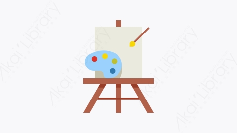 图片素材-008-绘画painting扁平卡通爱好和空闲时间元素图标
