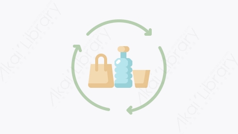 图片素材-008-回收recycling扁平卡通生态图标